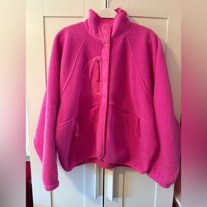 Free People Movement bright pink hit the slopes fleece. Worn once. Size large